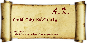 Andódy Károly névjegykártya