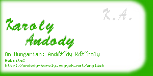 karoly andody business card